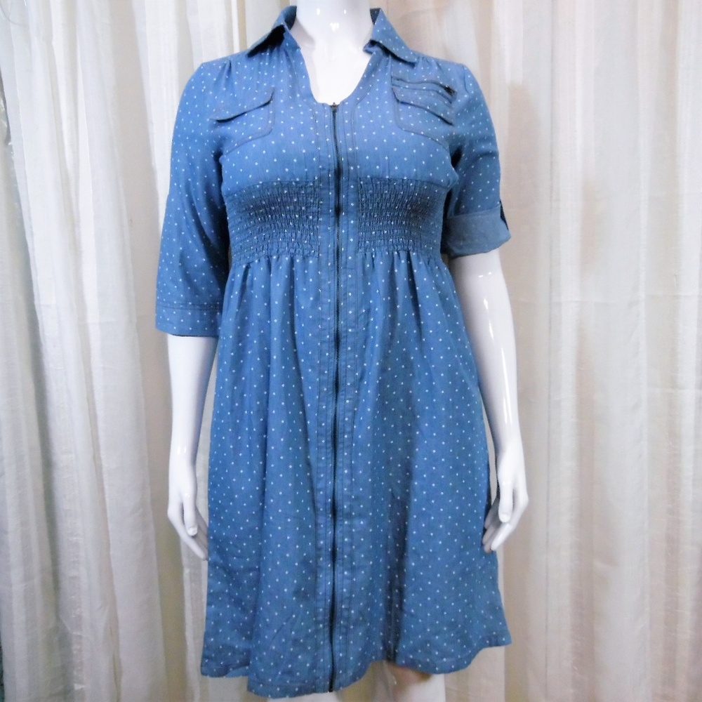 J Glee Blue Polka dot Dress